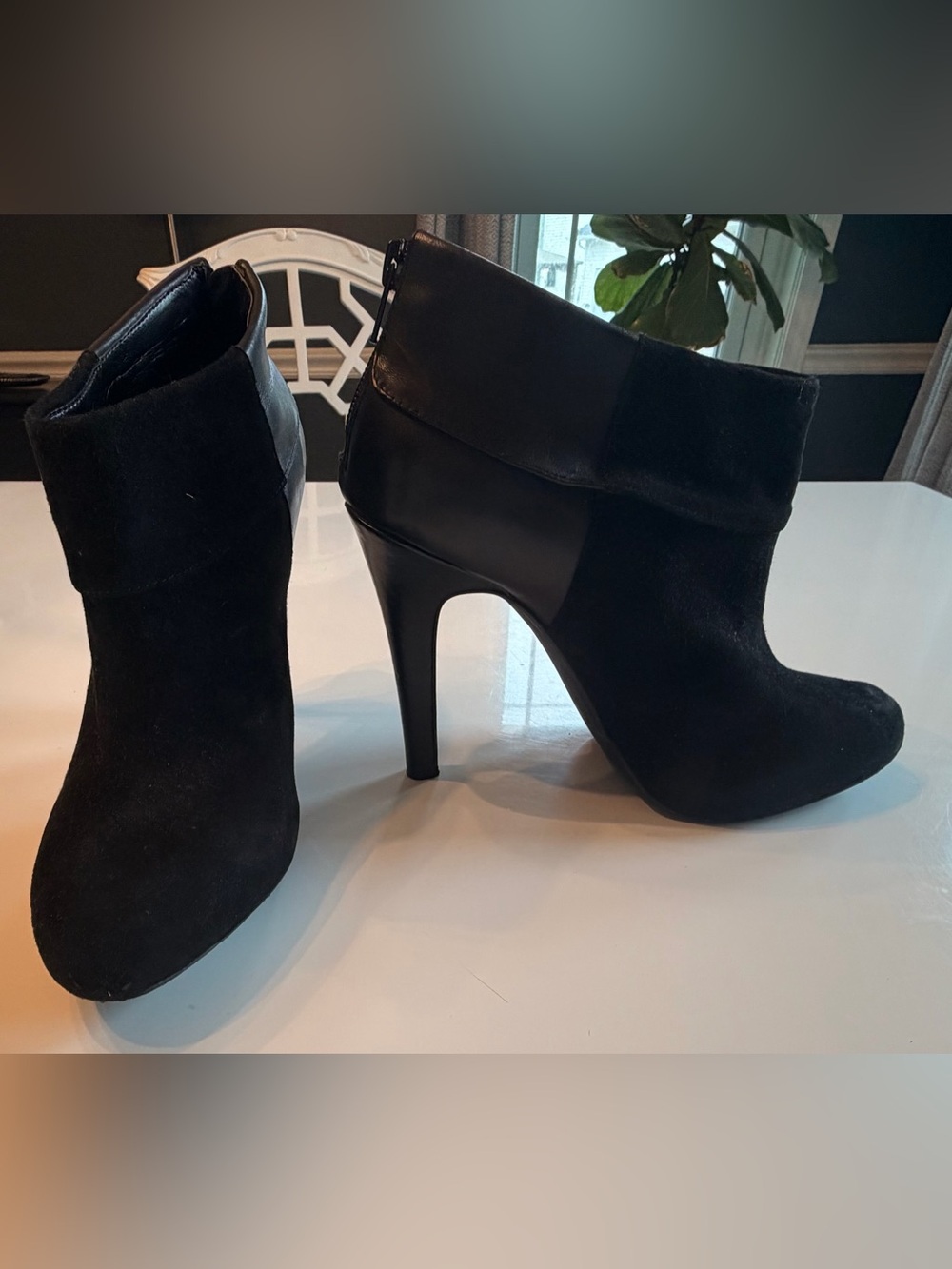 Jessica Simpson Black Suede & Leather Ankle Boots